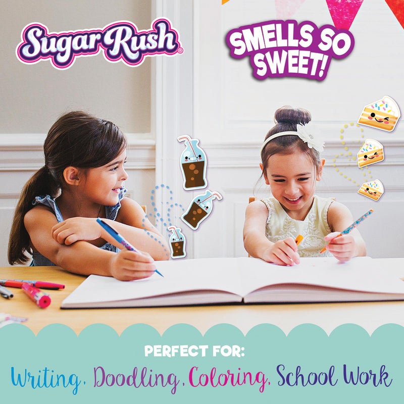 Scentos Sugar Rush Colored Gel Pens for Kids - Candy Scented Pens - Medium Point Gel Pens for Coloring - For Ages 4 and Up - 5 Count (Glitter) - Image 2